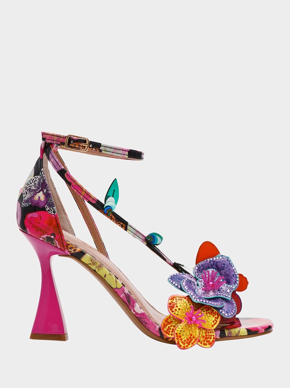 NWOT BETSEY JOHNSON Camille black multi heels